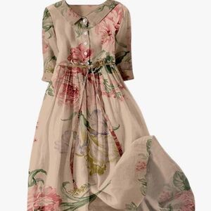 Women’s boho floral dress.